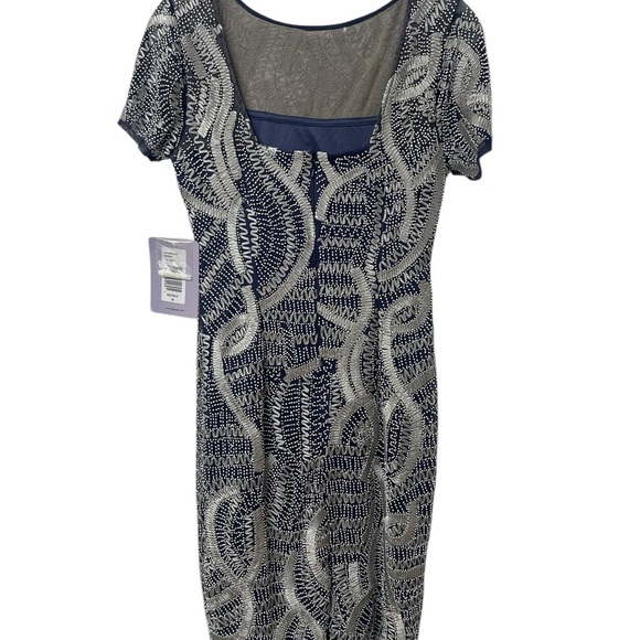 JS Collections Navy and Silver Beaded Dress - Picture 10 of 16